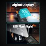 Portronics Vayu 3.0 tyre Inflator with 150 PSI Pressure, 4000 mAh Battery, Digital Display, Pressure Detection, Air Pump Compressor for Cars, Bikes, Bicycles & Balls(Black) - Image 3