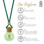 UNO AROMA Jasmine Car Air Freshener, 15ml, Long Lasting Hanging car perfume, Toxin-Free Oil in Glass Bottle with Wooden Diffuser, Car Accessories for fresh aroma, Last Upto-60 Days - Image 3
