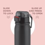MILTON Reva 1000 ISI Certified Stainless Steel Water Bottle with Twin Lid Sip or Gulp, 1 Litre | Single Wall, BPA-Free, Leakproof | Sturdy Handle | Ideal for Home, Office, Gym & Travel, Black - Image 4