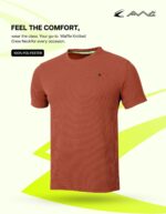 AWG ALL WEATHER GEAR Men Solid Waffle Crew Neck Tshirt | Waffle Knit T-Shirt | Men's T-Shirt | Tees for Man | Textured Half Sleeve T-Shirt's | Tshirt for Men Stylish - Image 3