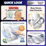 OrganizeMee Large Stainless Steel Cutting Board for Kitchen - Premium Vegetable and Fruit Cutter, Heavy-Duty Metal Chopping Board, Big Size Pad (36 cm X 25 cm) - Image 3