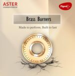 Pigeon Aster Gas Stove 2 Burner with High Powered Brass Burner, Gas Cooktop with Glass Top and Powder Coated Body, black, standard (14266) - Image 3