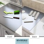 Herrlich Homes 304 Stainless Steel Chopping Board with Lip for Kitchen | Free Rollin Pin | for Cutting Vegetables, Meat,Fish,Fruits | Medium | 42 x 32 cm - Image 4