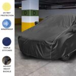 Auto Hub Car Cover Compatible with Hyundai Grand I10 with Mirror & Antenna Pocket, Dustproof, Heat Resistant, Triple Stitched, Grand I10 Car Cover- Grey - Image 2