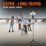 Kratos K9 Selfie Stick Tripod With Light, 67 inch /170CM Reinforced Tripod for Mobile Phone, Multi-Functional Bluetooth Long Selfie Stick for Travel,Vlogging,Compatible with iPhone and All Smartphones - Image 2