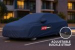 ULTRA SHIELD All Weather Water-Resistant Car Cover for Honda Amaze | Durable Light-Weight Triple-Stitched Fabric, UV Protection, Dust-Proof | Mirror Pockets, Full Elastic | Navy Blue - Image 2